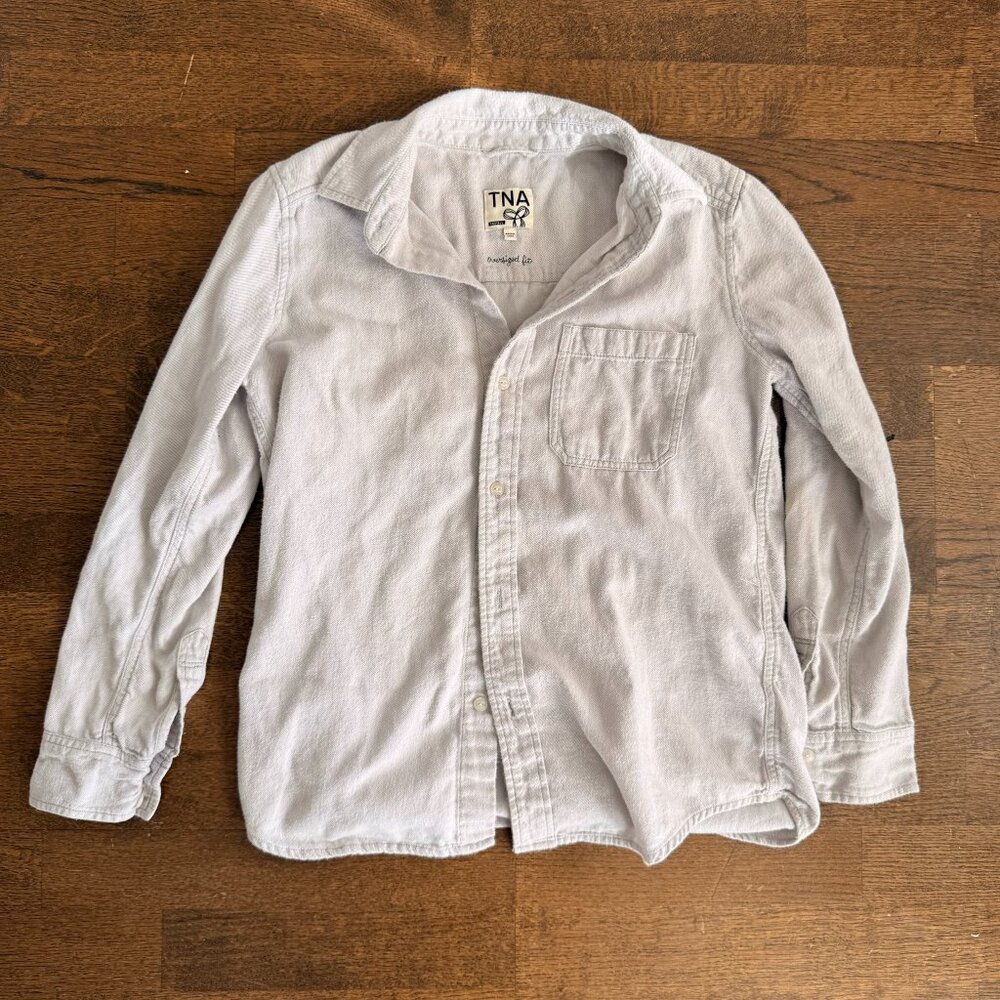 Gray Casual Button-down Shirt XS
